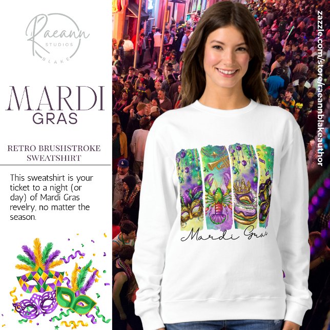 Mardi Gras Retro Brushstroke Sweatshirt (Creator Uploaded)