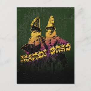Mardi Gras Revelers Postcard