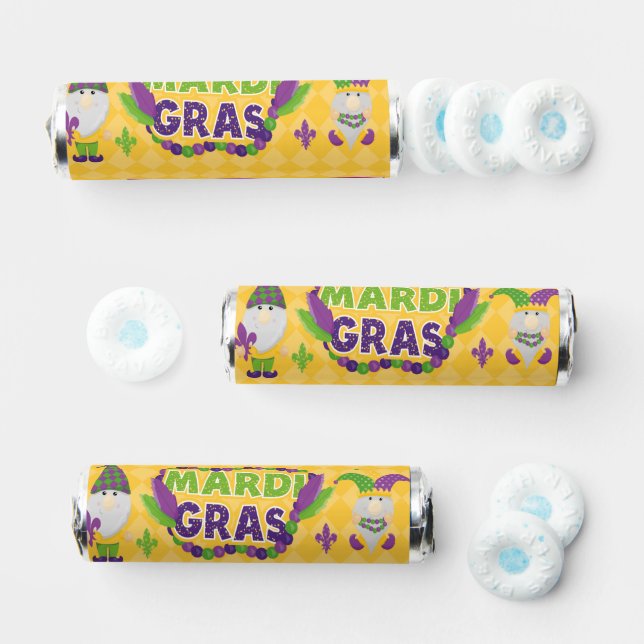 Mardi Gras Roll Candy Mint Rolls Favors (Assorted)