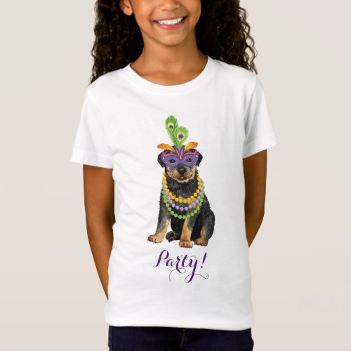 Mardi Gras Rottweiler T_Shirt