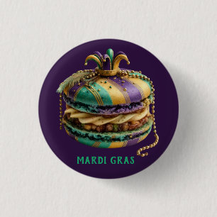 Mardi Gras Royal Macaron Button