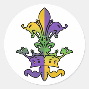 Mardi Gras Royalty Classic Round Sticker