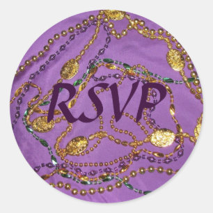 Mardi Gras RSVP Sticker