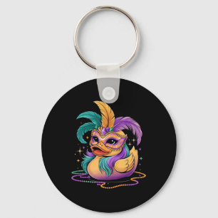 Mardi Gras Rubber Duck Costume Party Mask Funny Ma Keychain