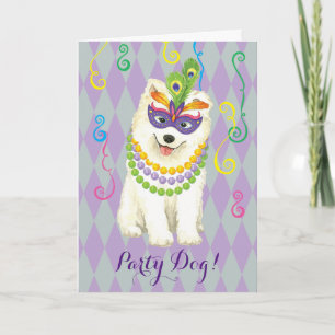 Mardi Gras Samoyed Card