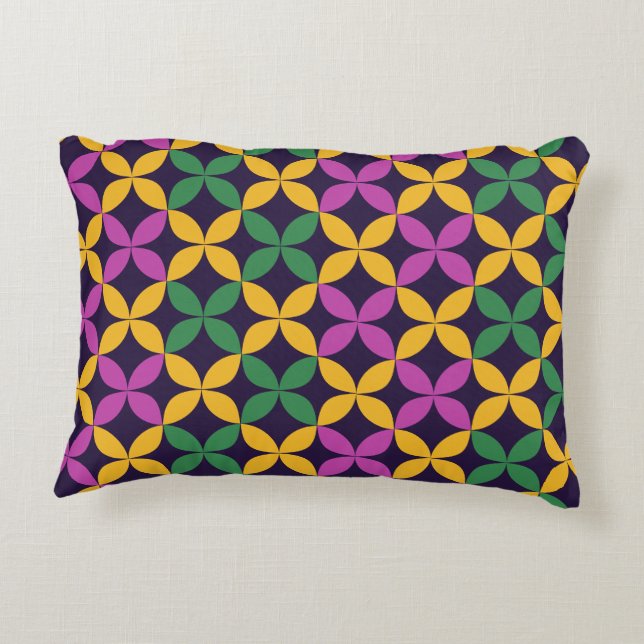 Mardi Gras Seven Circles Accent Pillow (Back)