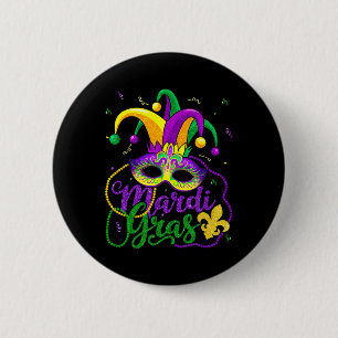 Mardi Gras Shirts For Women Kids Men Beads Mask Fe Button
