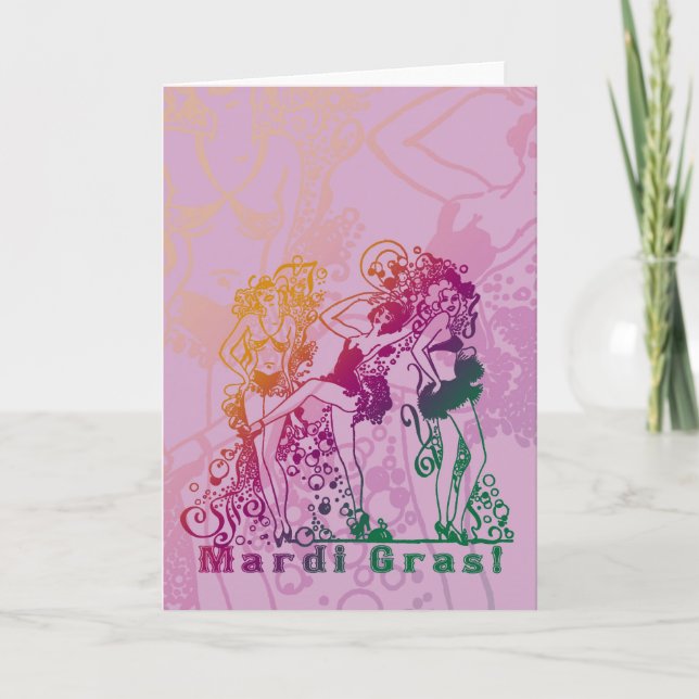 Mardi Gras Showgirls Card (Front)