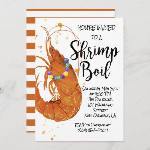 Mardi Gras Shrimp Boil Invitation