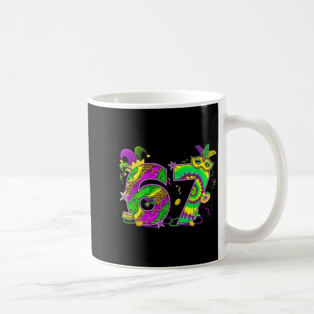 Mardi Gras Six Seven 6 7 Matching Costume Couple M Coffee Mug (Right)