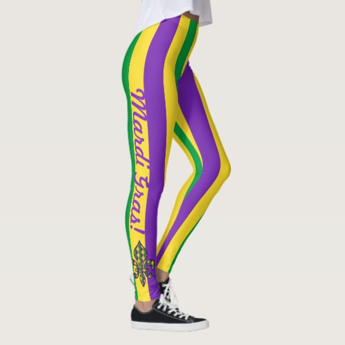 Mardi Gras Skinny Stripes Womens Leggings Pants