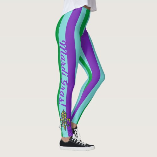 Mardi Gras Skinny Stripes Womens Leggings Pants