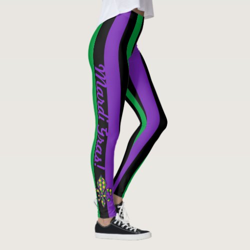 Mardi Gras Skinny Stripes Womens Leggings Pants