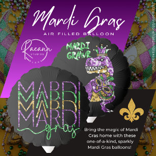 Mardi Gras Sparkly Medium Air-Filled Balloon