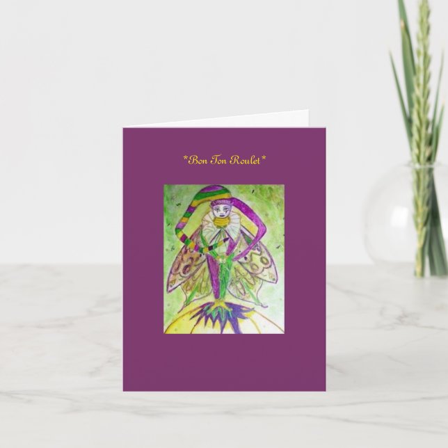Mardi Gras Spirit Greeting Card (Front)