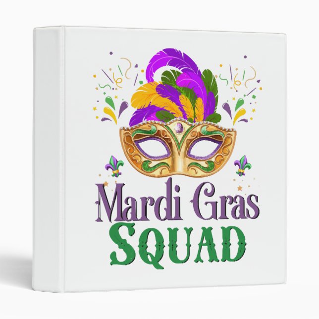 Mardi Gras Squad 3 Ring Binder (Front/Spine)