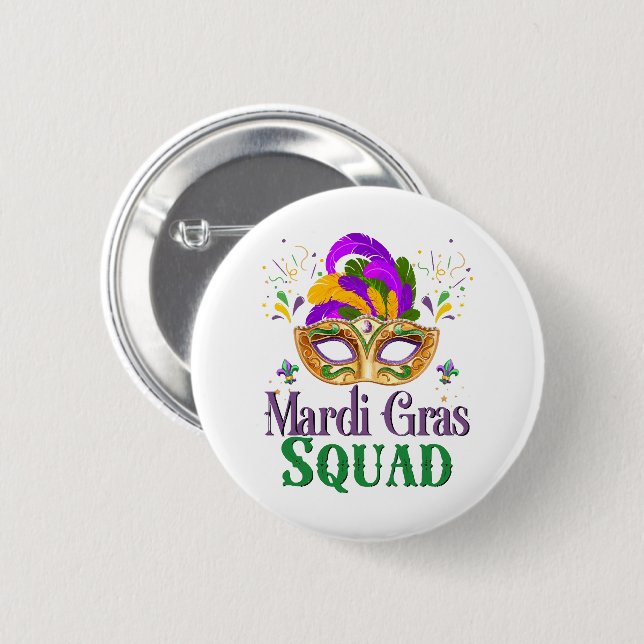 Mardi Gras Squad Button (Front & Back)