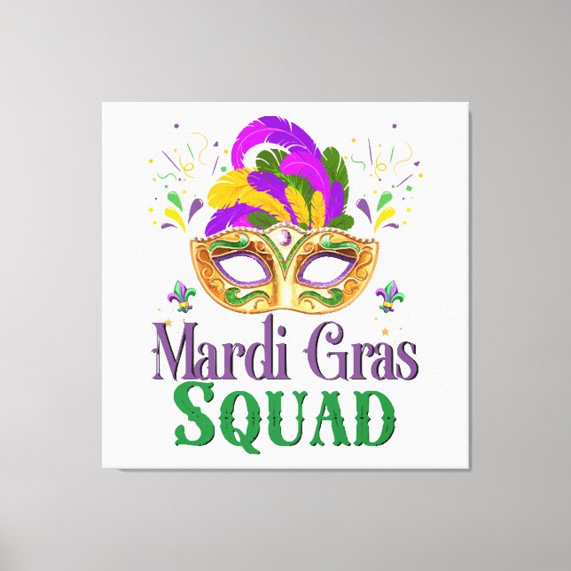 Mardi Gras Squad Canvas Print (Front)