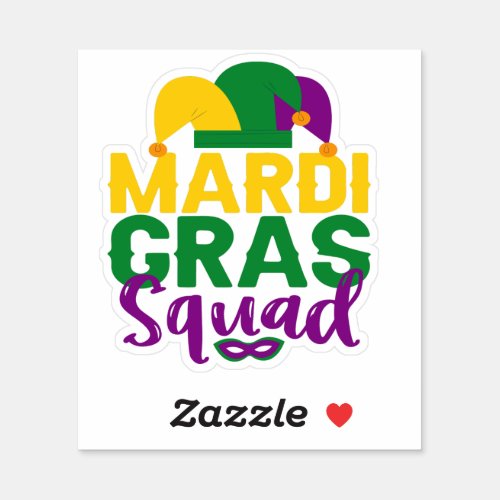Mardi Gras Squad Carnival Party Costume Gift  Sticker