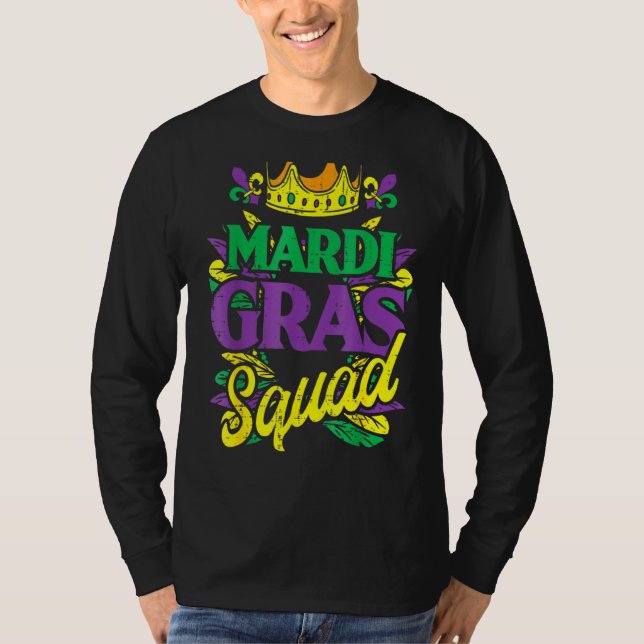 Mardi Gras Squad Funny Matching Carnival Parade Pa T-Shirt (Front)