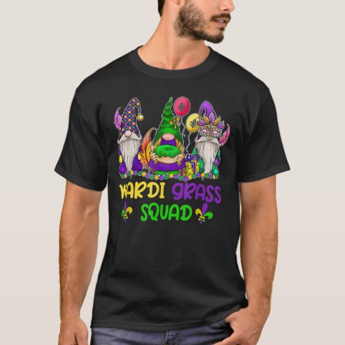 Mardi Gras Squad Gnomes Funny Festival Party T_Shirt