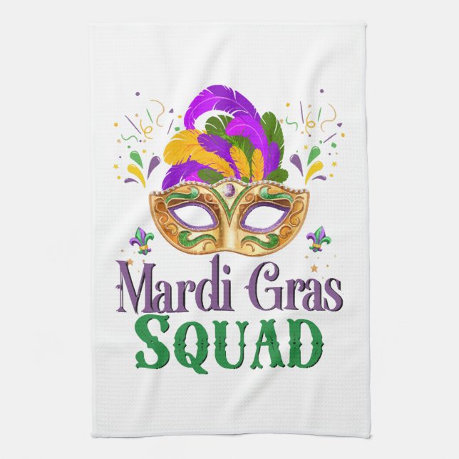 Mardi Gras Squad Kitchen Towel (Vertical)