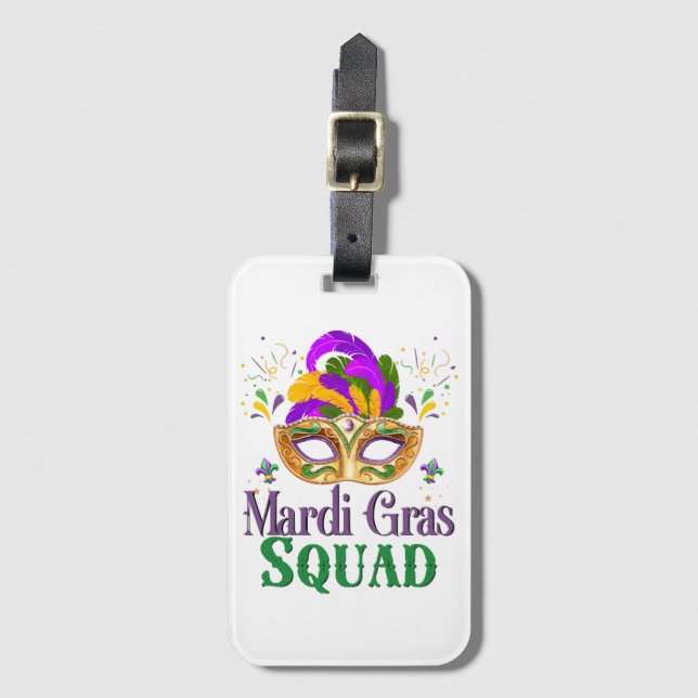 Mardi Gras Squad Luggage Tag (Front Vertical)