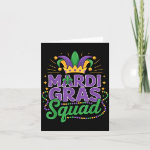 Mardi Gras Squad Matching Group Cruise Crew Party Card