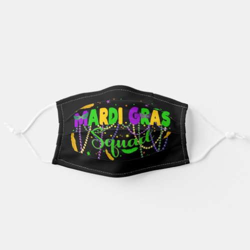 Mardi Gras Squad NOLA New Orleans Parade  Adult Cloth Face Mask
