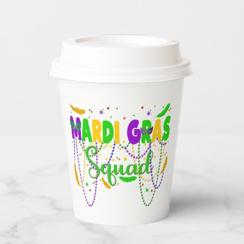 Mardi Gras Squad NOLA New Orleans Parade  Paper Cups