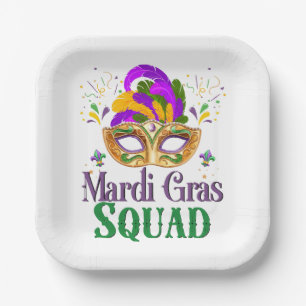 Mardi Gras Squad Paper Plates