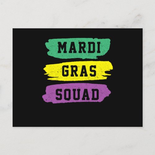 Mardi Gras Squad Street Party Carnival Gift Postcard