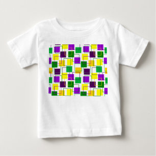 Mardi Gras Squares and Outlines Baby T-Shirt