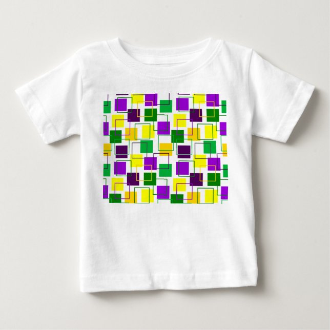 Mardi Gras Squares and Outlines  Baby T-Shirt (Front)