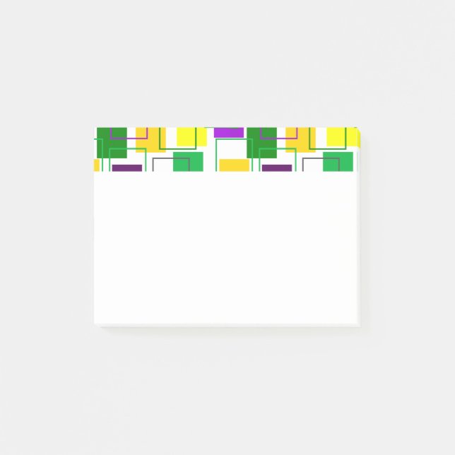 Mardi Gras Squares and Outlines  Post-it Notes (Front)