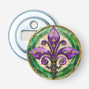 Mardi Gras Stained Glass Fleur de lis  Bottle Opener