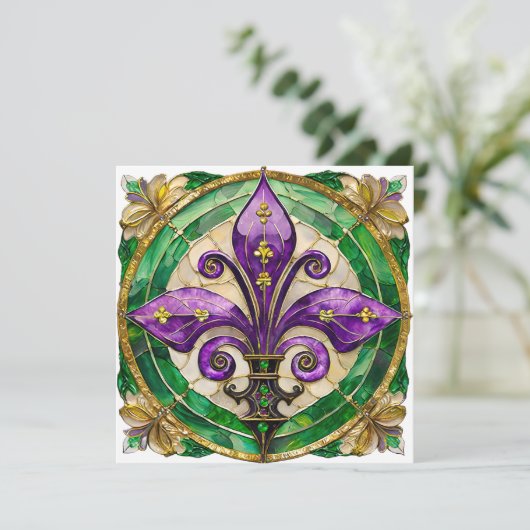 Mardi Gras Stained Glass Fleur di lis (Standing Front)