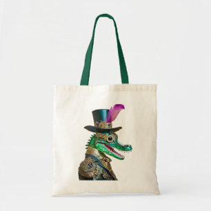 Mardi Gras Steampunk Party Animal Alligator Tote Bag