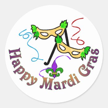 Mardi Gras Sticker by slowtownemarketplace at Zazzle