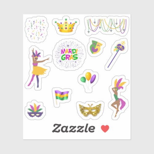 Mardi Gras Stickers