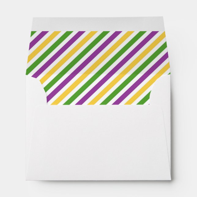 Mardi Gras Stripe Birthday Envelope (Back (Bottom))