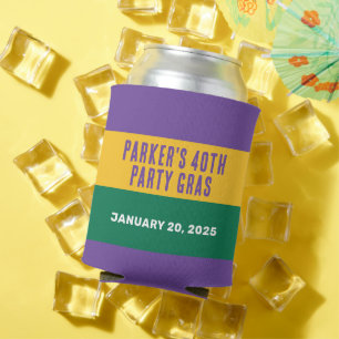 Mardi Gras Stripe Can Cooler