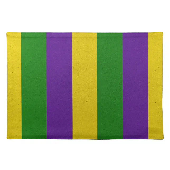 Mardi Gras Striped Pattern Placemat | Zazzle