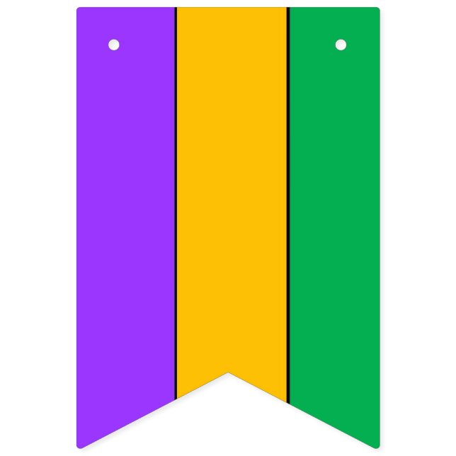 Mardi Gras Striped Pattern Purple Yellow Green Bunting Flags (First Flag)