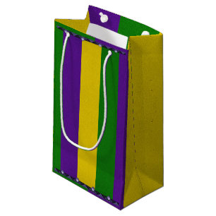 Mardi Gras Striped Pattern Small Gift Bag