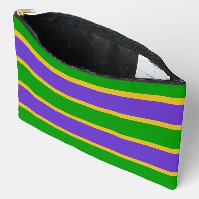 Mardi Gras Stripes Accessory Pouch (Open)