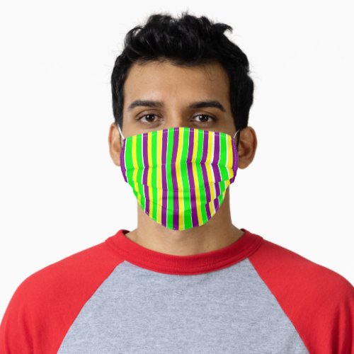 Mardi Gras Stripes Adult Cloth Face Mask