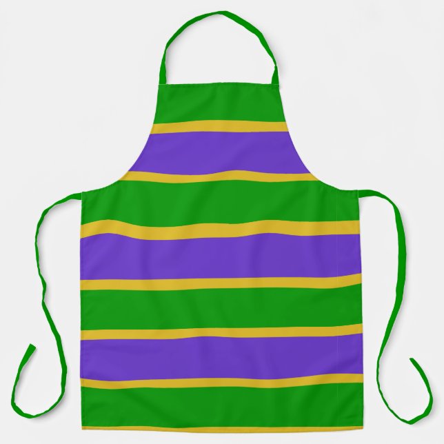 Mardi Gras Stripes Apron (Front)