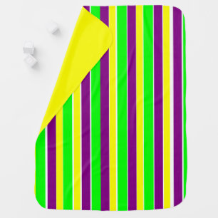 Mardi Gras Stripes Baby Blanket