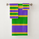 Mardi Gras Stripes Bath Towel Set